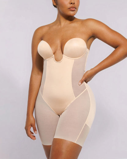 BOOT-YEAH™ MeshSmooth™ Deep Plunge Bodysuit